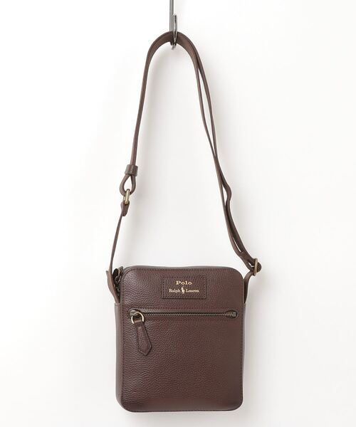 POLO RALPH LAUREN ショルダーバッグ ペブルド レザー クロス