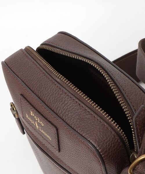 POLO RALPH LAUREN ショルダーバッグ ペブルド レザー クロス