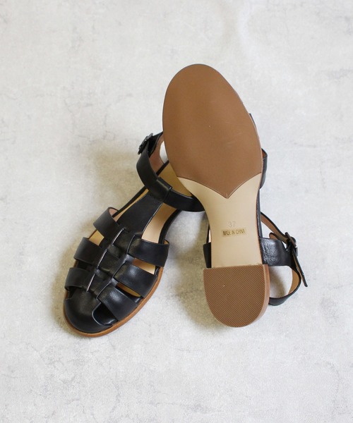 「ground green store」 フラットサンダル 37 ブラック レディース_画像7