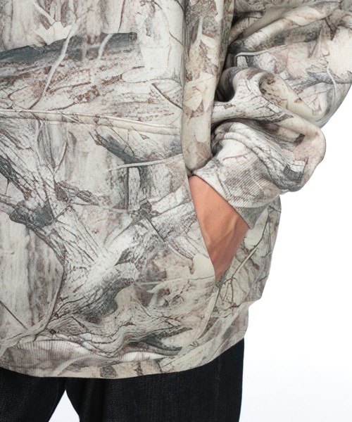 WOODENDOLL パーカー リアルツリー柄 クロップド パーカー 裏起毛