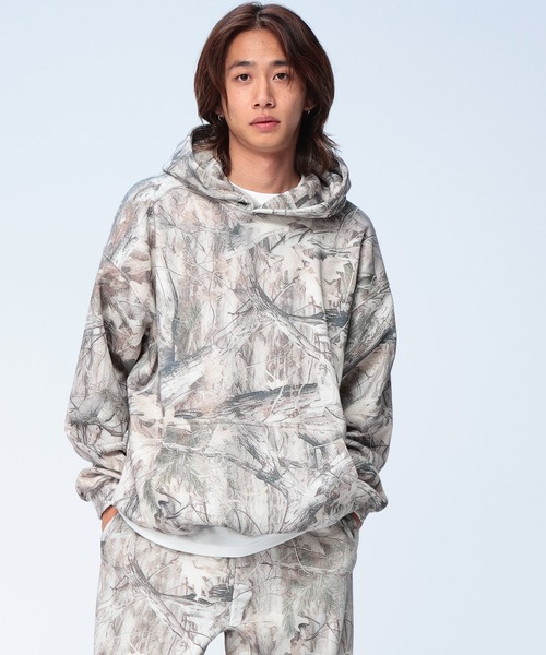 WOODENDOLL パーカー リアルツリー柄 クロップド パーカー 裏起毛