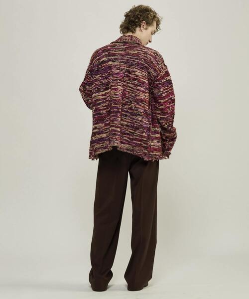 カーディガン Mix yarn drivers knit メンズ