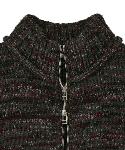 カーディガン Mix yarn drivers knit メンズ