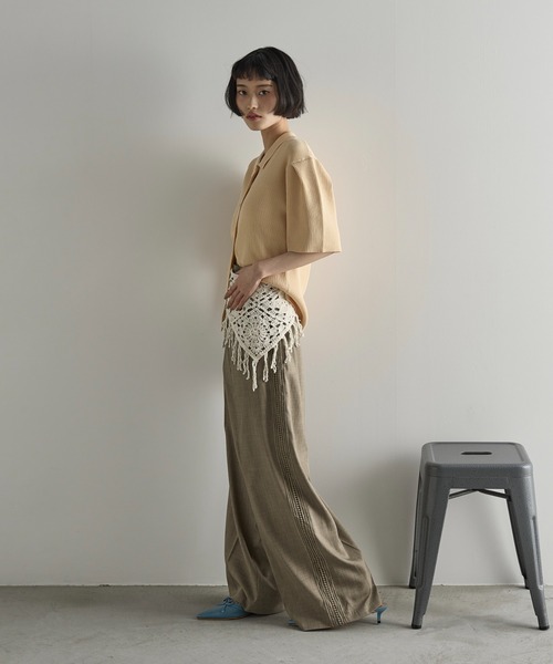 「THE YOn」 半袖ニット FREE クリーム レディース_画像4