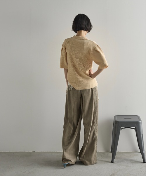 「THE YOn」 半袖ニット FREE クリーム レディース_画像6