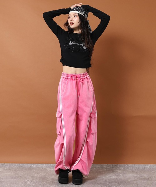 ANAP（アナップ） tシャツ カラフル ラインストーン ロングスリーブT