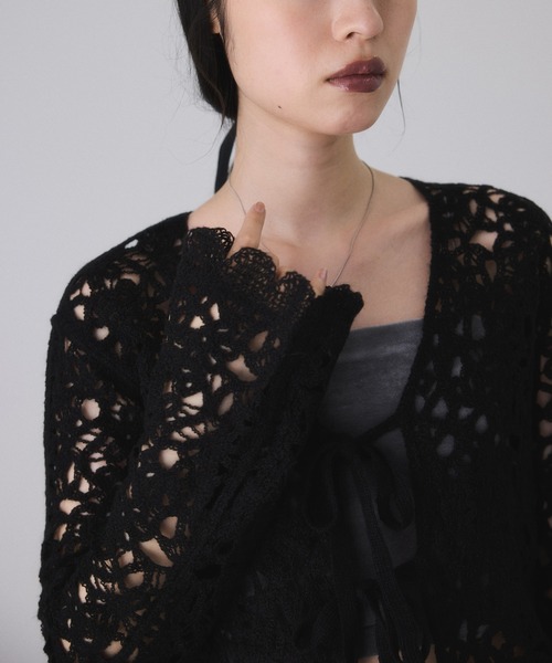 ADAM ET ROPE'（アダムエロペ） ブラウス シャツ ウールクロシェレース