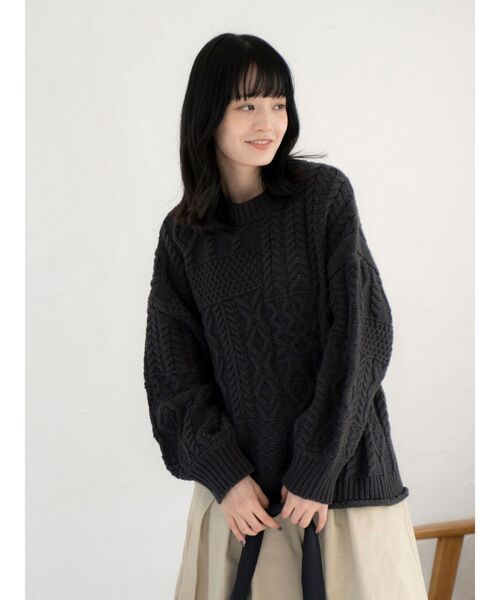 TODAYFUL【新品未使用品】ケーブルビッグニット★ungrid Ungrid（アングリッド） ニット セーター 「WEB限定」パッチワーク