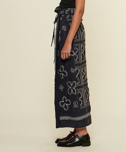 CURRENTAGE スカート 「CURRENTAGE/カレンテージ」Embroidery skirt