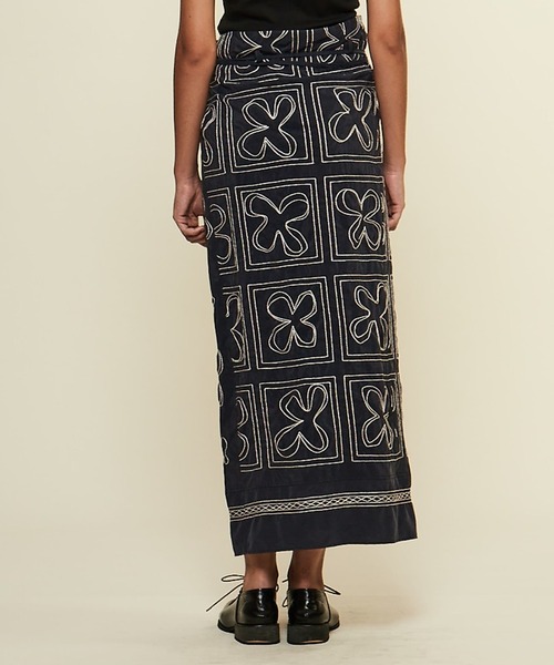 CURRENTAGE スカート 「CURRENTAGE/カレンテージ」Embroidery skirt