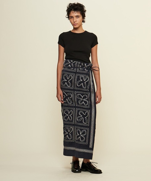 CURRENTAGE スカート 「CURRENTAGE/カレンテージ」Embroidery skirt