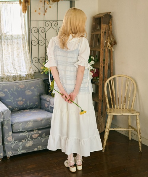 「kutir」 半袖ワンピース LARGE ブルー レディース_画像3