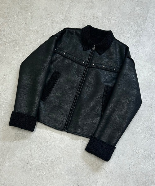 MandO（エムオー） ムートンジャケット ムートンコート フェイクレザー