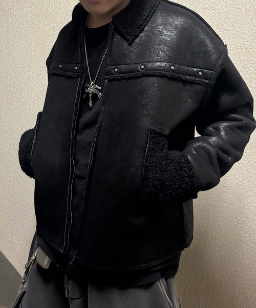 MandO（エムオー） ムートンジャケット ムートンコート フェイクレザー