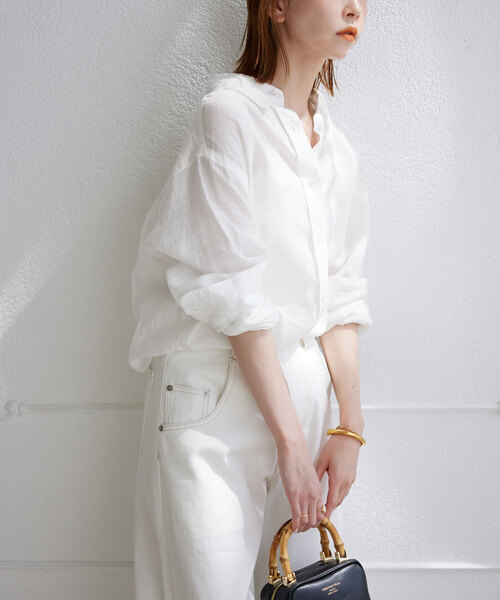 「SLOBE IENA」 長袖シャツ 36 ホワイト レディース_画像8