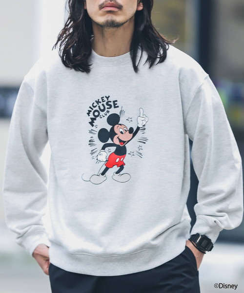 「MICKEY MOUSE」 スウェットカットソー MEDIUM グリーン系その他 メンズ_画像8
