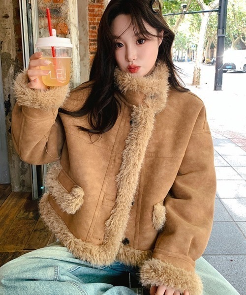 SHEENA（シーナ） ムートンコート ボアコート プードルファーフェイク