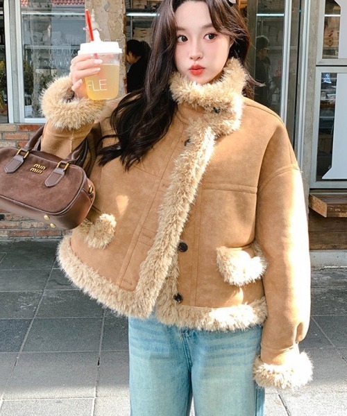 SHEENA（シーナ） ムートンコート ボアコート プードルファーフェイク