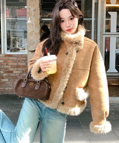 SHEENA（シーナ） ムートンコート ボアコート プードルファーフェイク