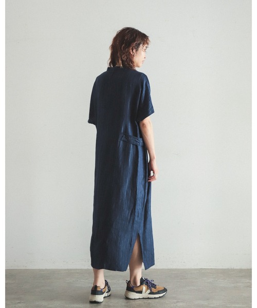 「FIL DE FER」 半袖ワンピース FREE ネイビー レディース_画像4