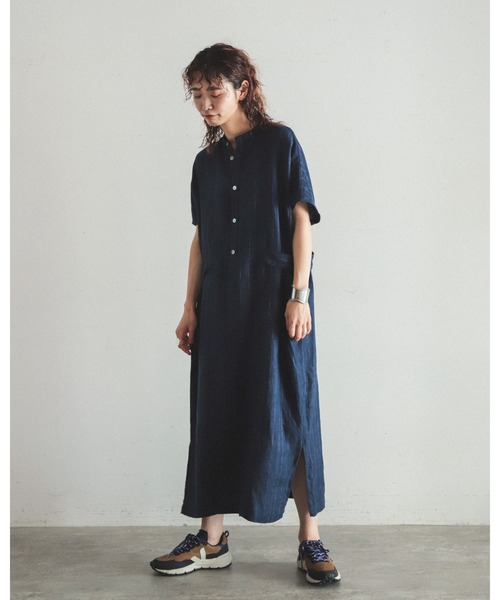 「FIL DE FER」 半袖ワンピース FREE ネイビー レディース_画像5