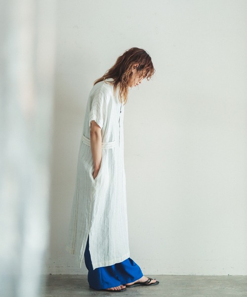 「FIL DE FER」 半袖ワンピース FREE ネイビー レディース_画像6