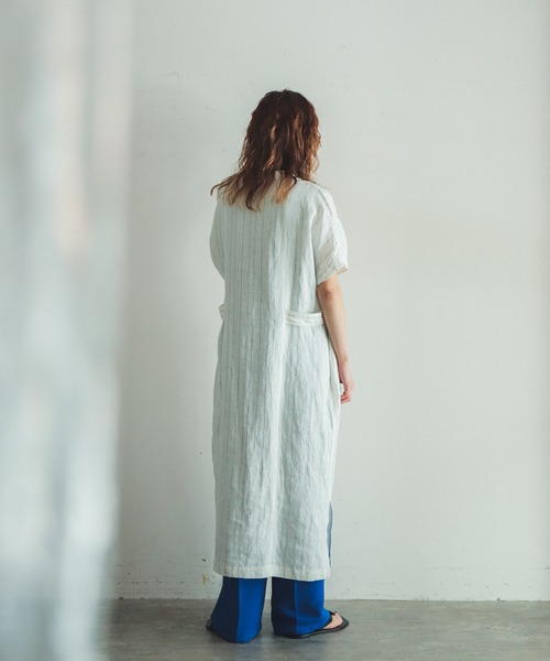 「FIL DE FER」 半袖ワンピース FREE ネイビー レディース_画像7