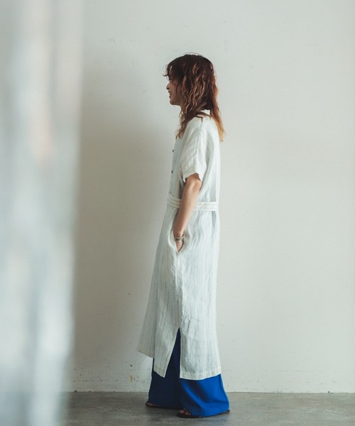 「FIL DE FER」 半袖ワンピース FREE ネイビー レディース_画像8