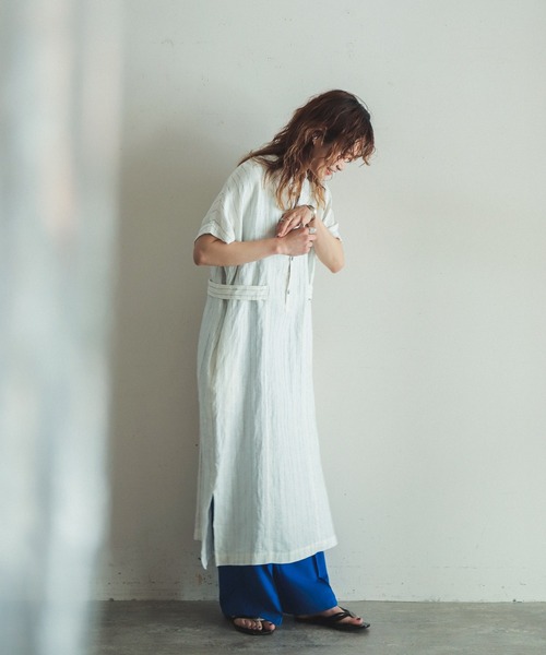 「FIL DE FER」 半袖ワンピース FREE ネイビー レディース_画像9