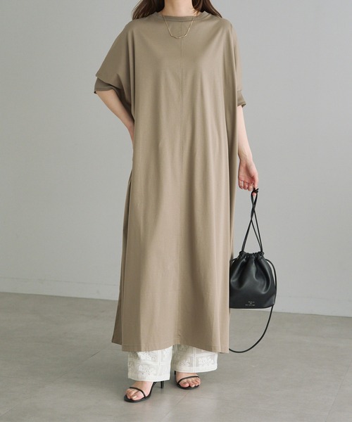 「PUAL CE CIN」 半袖ワンピース FREE ブラック レディース_画像2