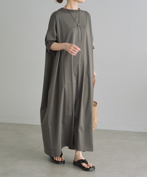 「PUAL CE CIN」 半袖ワンピース FREE ブラック レディース_画像7