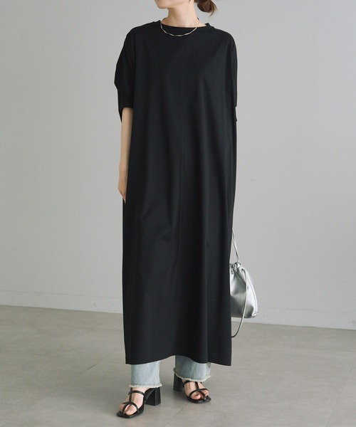 「PUAL CE CIN」 半袖ワンピース FREE ブラック レディース_画像9