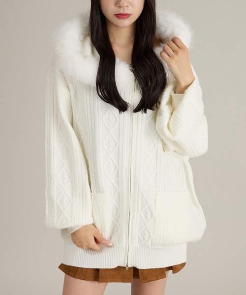 apres jour mignon（アプレジュールミニョン） パーカー ファー付き