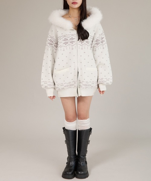 apres jour mignon（アプレジュールミニョン） パーカー ファー付き