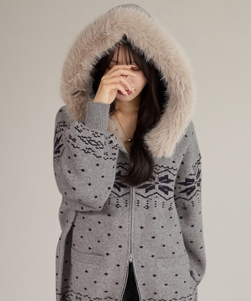 apres jour mignon（アプレジュールミニョン） パーカー ファー付き