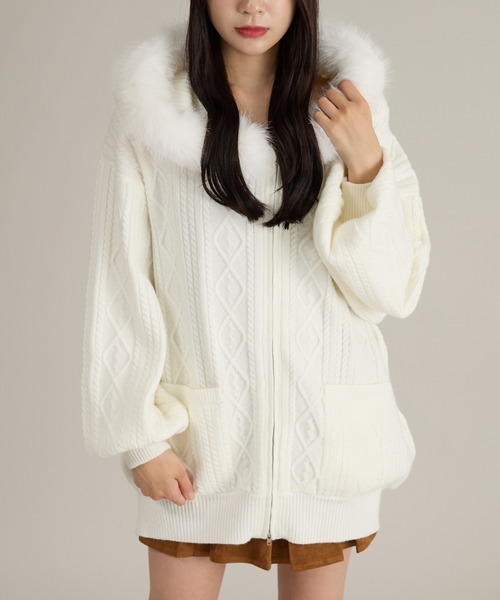 apres jour mignon（アプレジュールミニョン） パーカー ファー付き