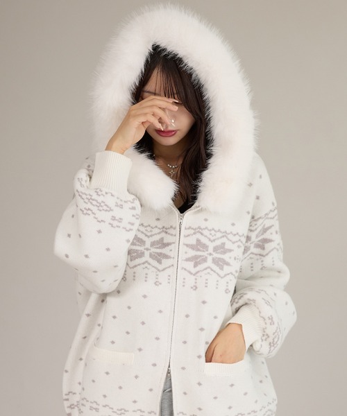 apres jour mignon（アプレジュールミニョン） パーカー ファー付き