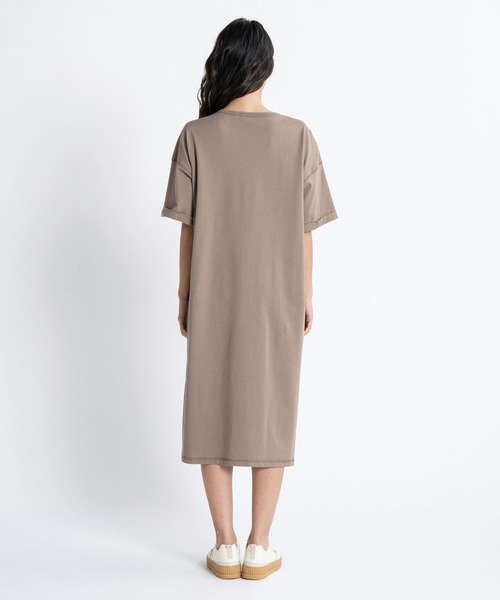 「ROXY」 半袖ワンピース LARGE ブラウン レディース_画像6
