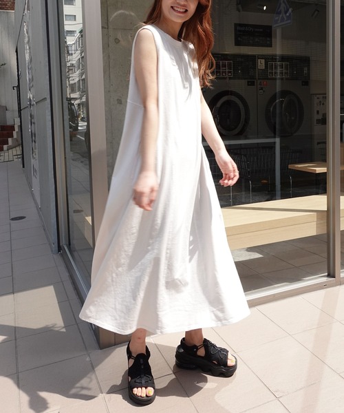 「CORNERS」 ノースリーブワンピース M ライトグリーン レディース_画像5