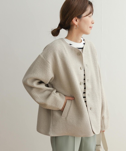 URBAN RESEARCH DOORS 新品未使用ノーカラージャケットベージュ URBAN RESEARCH DOORS（アーバンリサーチドアーズ） ノーカラー