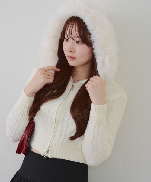 continuer de NICE CLAUP ニット セーター ケーブルファーPK