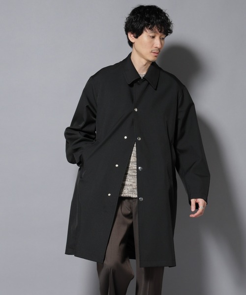 新品未使用 nano universe ナノユニバース ステンカラー コート 黒 NANO universe（ナノ・ユニバース） ステンカラーコート コート メタル