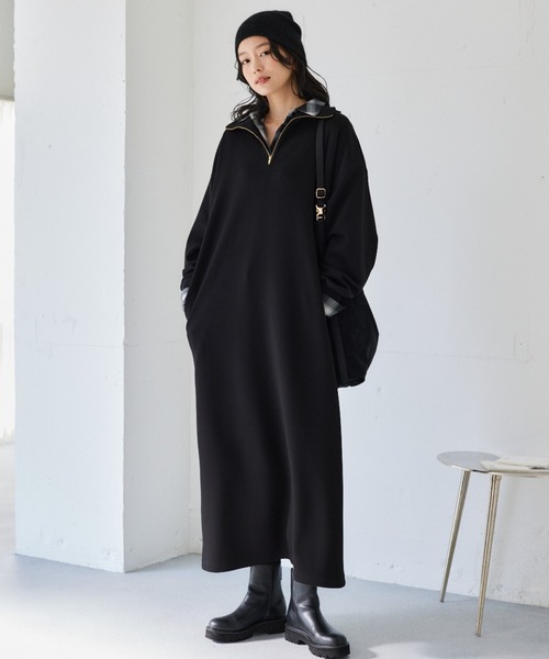 バンヤードストーム　パープル系　コットン　フレアワンピース　インナー付き バンヤードストーム パープル系 コットン フレアワンピース インナー