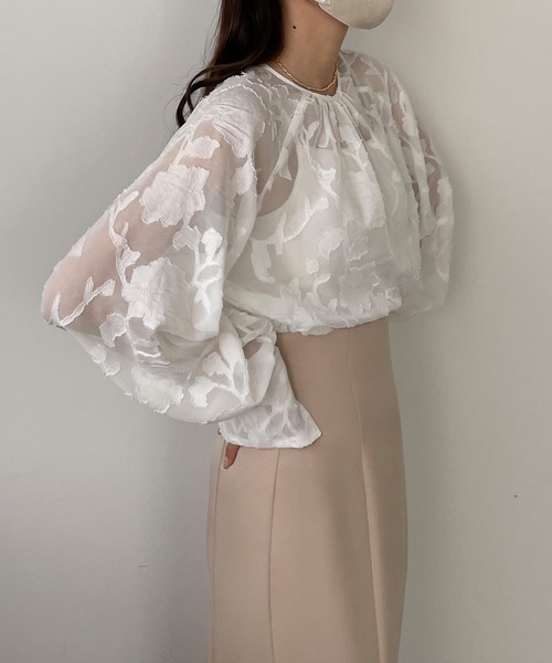 「Louere」 長袖ブラウス MEDIUM ネイビー レディース_画像8