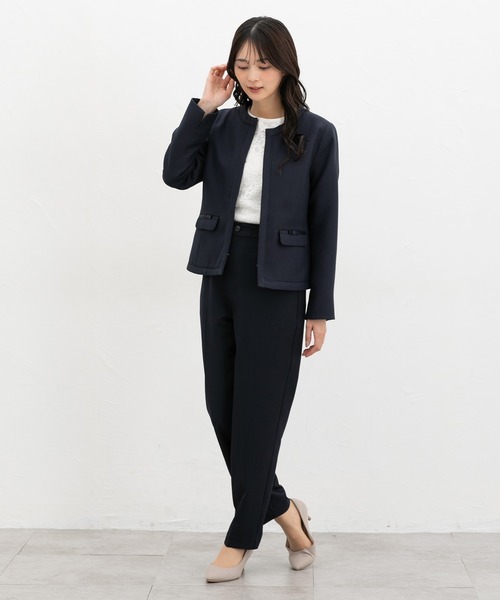 Honeys（ハニーズ） ジャケット ノーカラージャケット リボン使いノー