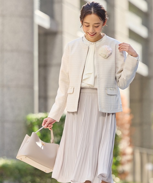 Honeys（ハニーズ） ジャケット ノーカラージャケット リボン使いノー