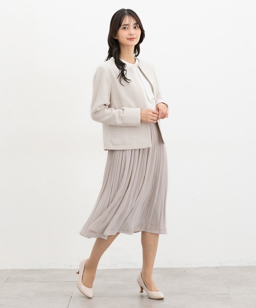 Honeys（ハニーズ） ジャケット ノーカラージャケット リボン使いノー