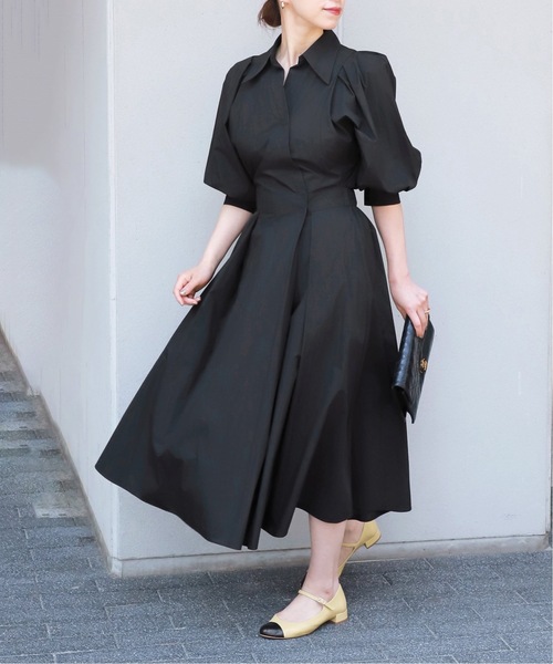 「VERMEIL par iena」 7分袖ワンピース - ベージュ レディース_画像3