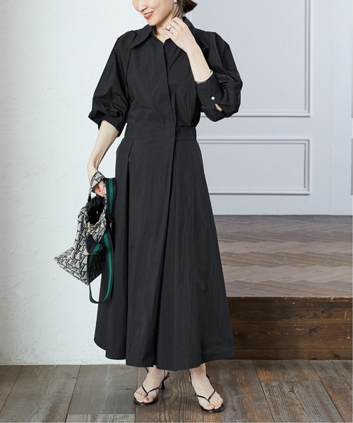 「VERMEIL par iena」 7分袖ワンピース - ベージュ レディース_画像7