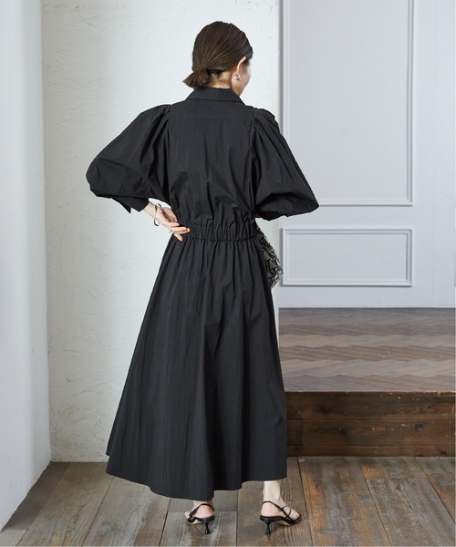 「VERMEIL par iena」 7分袖ワンピース - ベージュ レディース_画像9